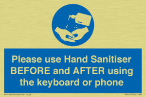 Please use Hand Sanitiser BEFORE and AFTER using the keyboard or phone